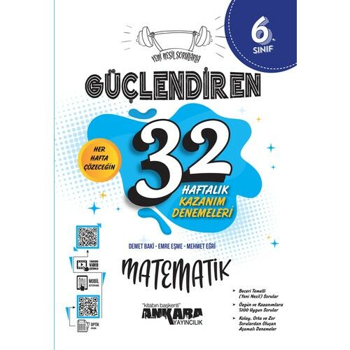 Ankara Yayıncılık 6. Sınıf Güçlendiren 32 Haftalık Matematik Kaza