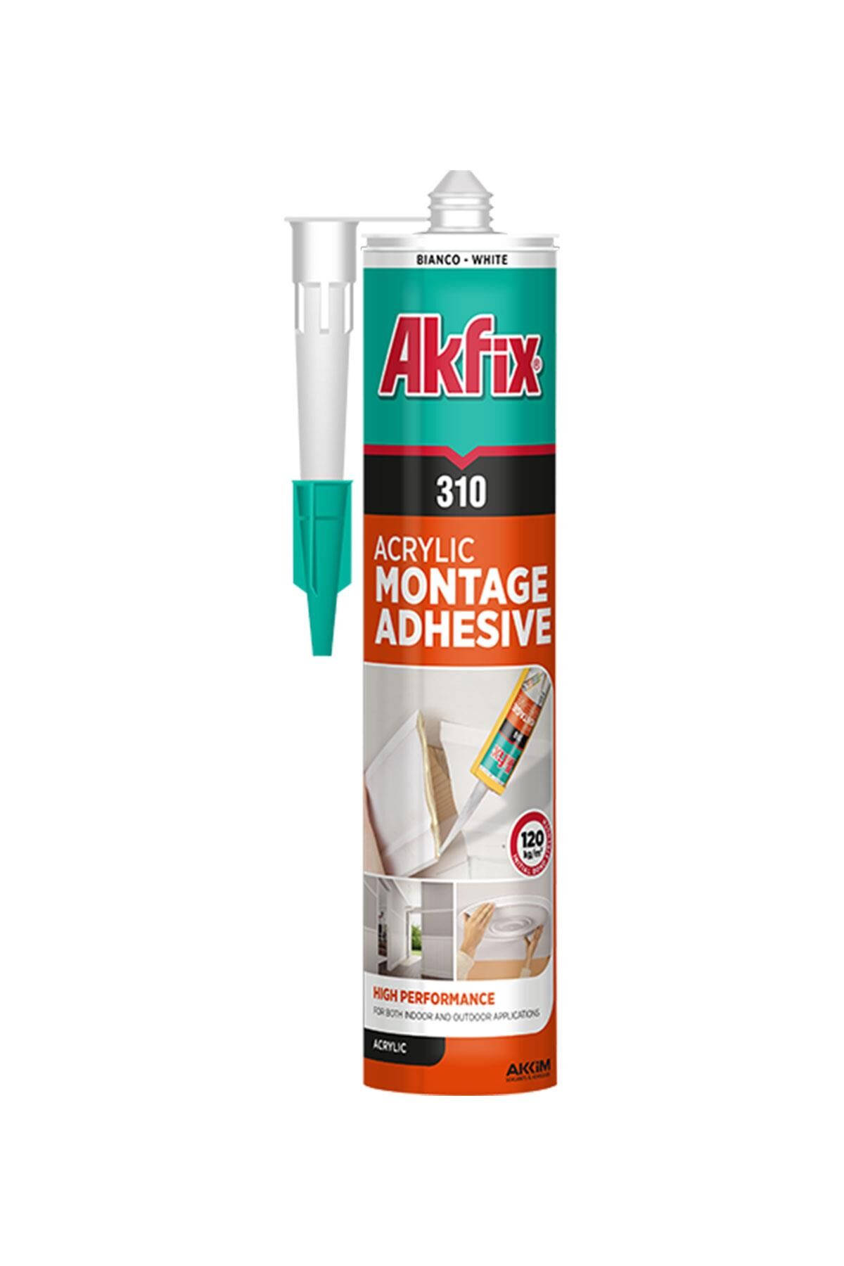 Akfix 310 Stropiyer Kartonpiyer Yapıştırıcı 310 ml. Beyaz