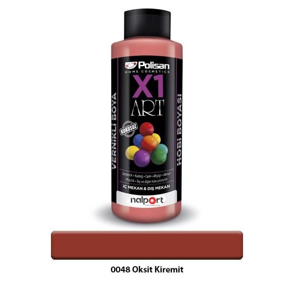 Polisan X1 Art Vernikli Hobi Boyası Oksit Kiremit 120 ml.