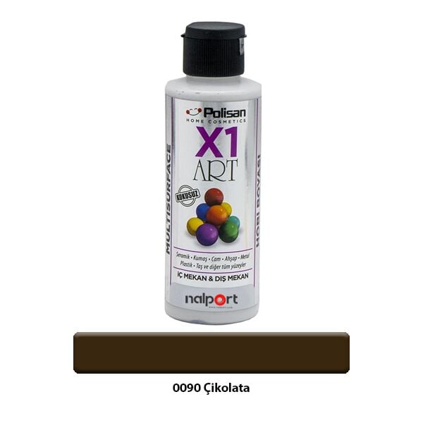 Polisan X1 Art Multisurface Hobi Boyası Çikolata 120 ml.