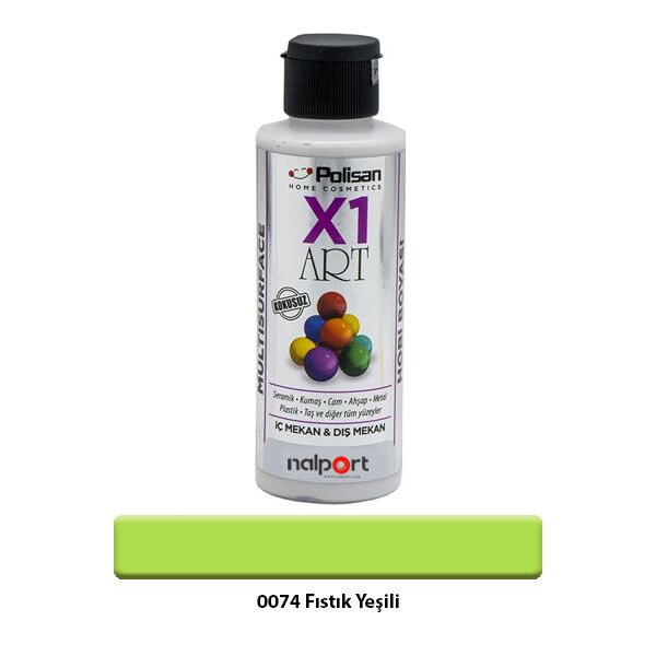 Polisan X1 Art Multisurface Hobi Boyası Fıstık Yeşili 120 ml.