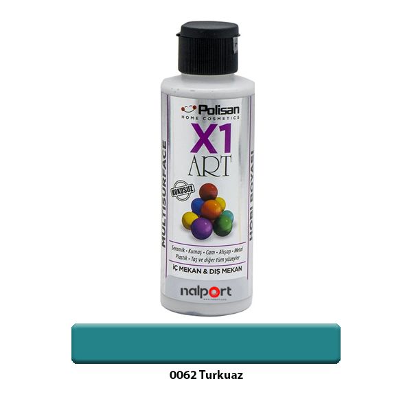 Polisan X1 Art Multisurface Hobi Boyası Turkuaz 120 ml.