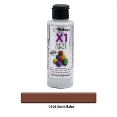 Polisan X1 Art Multisurface Hobi Boyası Yaldız Antik Bakır 120 ml.