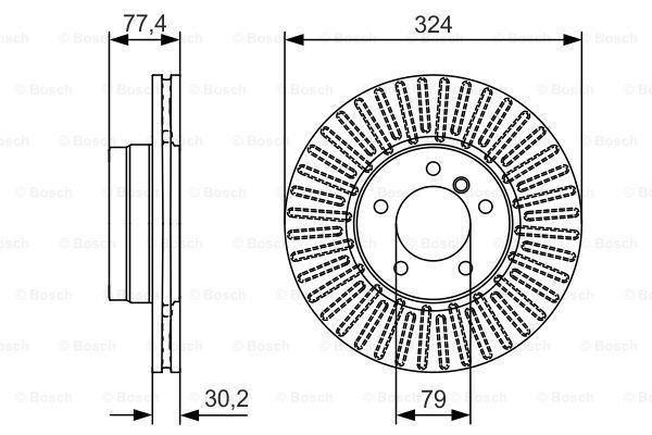 Bosch 0986479D39 Fren Diski Ön [324 30-28.4 Mm . Kaplamalı Yüks
