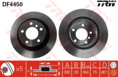 Trw Df4450 Fren Diski Arka Bmw 1 2004 Sonrası Bmw 3 07-11 Havalı 300Mm