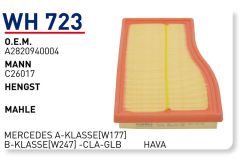 WUNDER WH723 HAVA FİLTRESİ - MERCEDES A-KLASSE[W177] B-KLASSE[W24