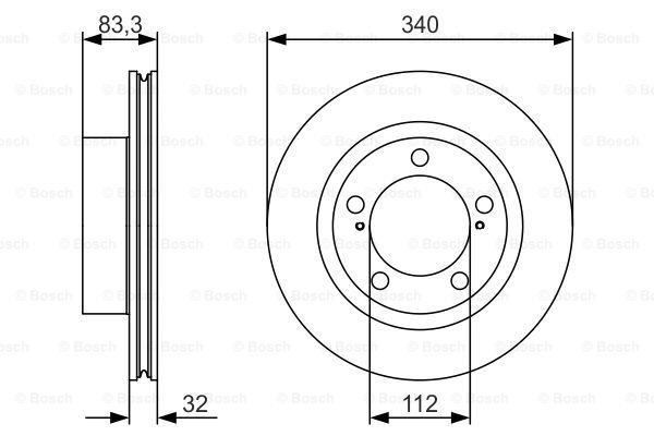 Bosch 0986479R29 Fren Diski Ön [5D-340Mm Land Cruıser 4.7 2002 Sonrası 2Uz