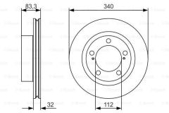 Bosch 0986479R29 Fren Diski Ön [5D-340Mm Land Cruıser 4.7 2002 Sonrası 2Uz