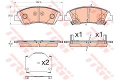 Trw Gdb3618 Fren Balatası Ön İ10  2013 Sonrası 132,5 Mm+50,6 Mm+16,6 Mm
