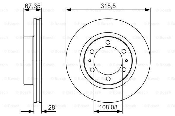 Bosch 0986479R46 Fren Diski Ön [318.5 /28-26 Mm]. Hava Kanallı