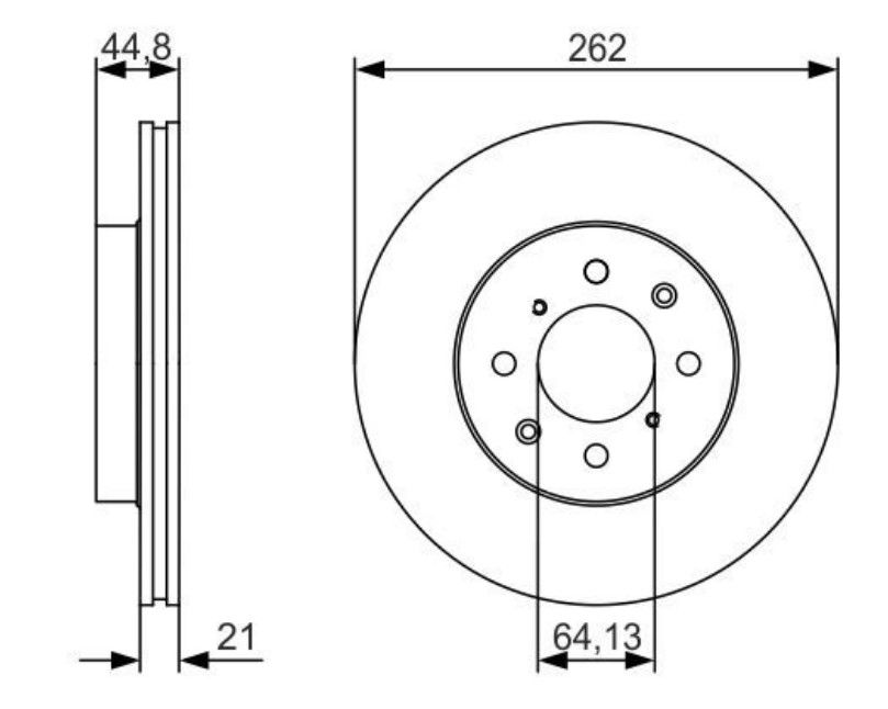 Bosch 0986479R80 Fren Diski Ön Cıvıc V 91-95 / 25 1999 Sonrası 45 1999 Sonrası 200