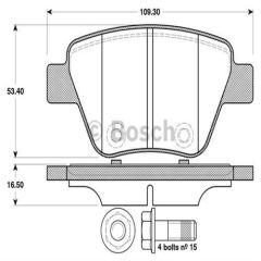 Bosch 0986Tb3114 Fren Balatası Arka Golf Vı 2008 Sonrası Eos 2006 Sonrası Jetta Iıı