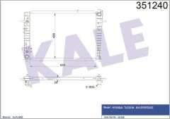 Kale 351240 Su Radyatörü 640×458×16 Tucson Sportage 2.0 Crdı 04-1