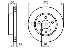 Bosch 0986479R95 Fren Diski Ön Vıto W638 96-03 Havalı 276Mm