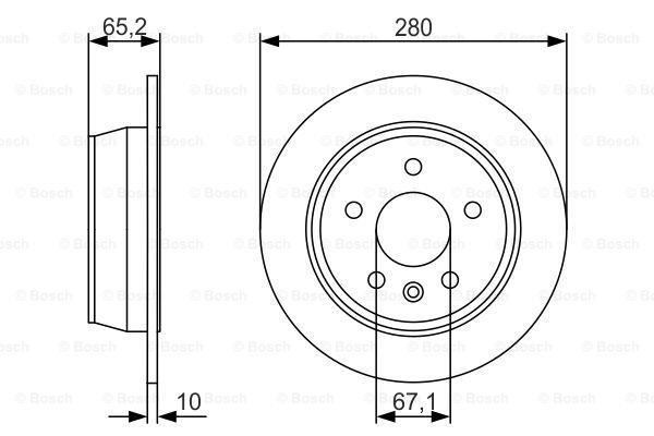 Bosch 0986479S02 Fren Diski Arka Vıto W638 1996 Sonrası Düz 280Mm