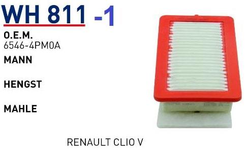 WUNDER WH811/1 HAVA FİLTRESİ - RENAULT CLİO V