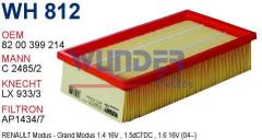 WUNDER WH812 HAVA FİLTRESİ - RENAULT CLiO III Y.M