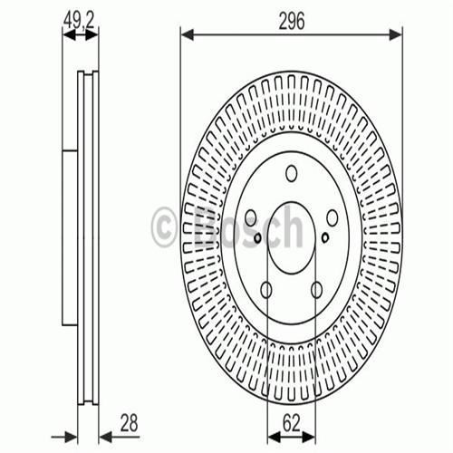 Bosch 0986479S22 Fren Diski Ön Camry 06-11 Rav4 05-12 Havalı 296M