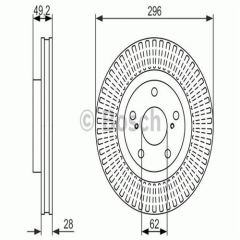 Bosch 0986479S22 Fren Diski Ön Camry 06-11 Rav4 05-12 Havalı 296M