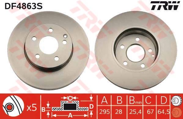 Trw Df4863S Fren Diski Ön Mercedes W204 W212 W207 07-