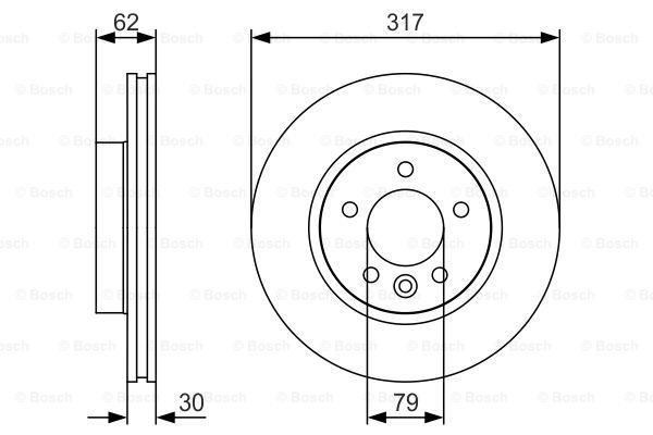 Bosch 0986479S25 Fren Diski Ön [5D 317Mm Dıscovery Iıı Range Rove