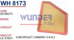 WUNDER WH8173 HAVA FİLTRESİ - CHEVROLET CAMARO CABRİOLET 3,6-6,2