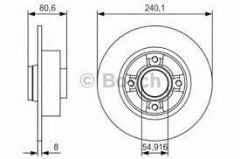 Bosch 0986479S37 Fren Diski Arka Clıo Iıı 2005 Sonrası Megane Iı 2002 Sonrası Modus