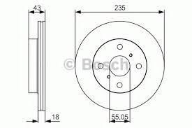Bosch 0986479S46 Fren Diski Ön Yarıs 99-05  Havalı 235Mm