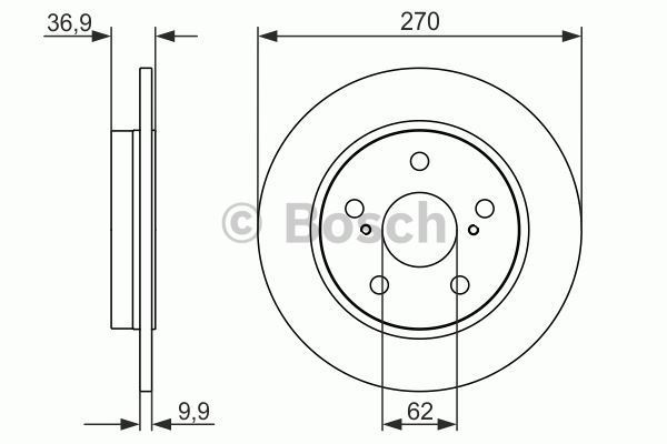 Bosch 0986479S64 Fren Diski Arka Corolla 2007 Sonrası Aurıs 2007 Sonrası Dızel Düz