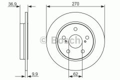 Bosch 0986479S64 Fren Diski Arka Corolla 2007 Sonrası Aurıs 2007 Sonrası Dızel Düz