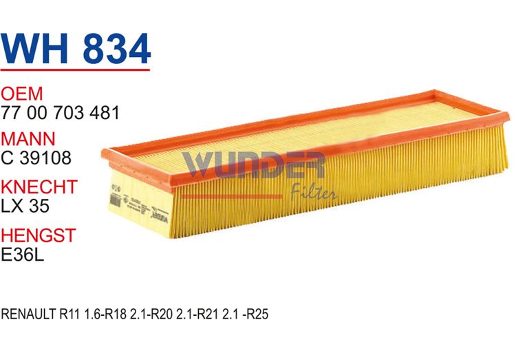 WUNDER WH834 HAVA FİLTRESİ -