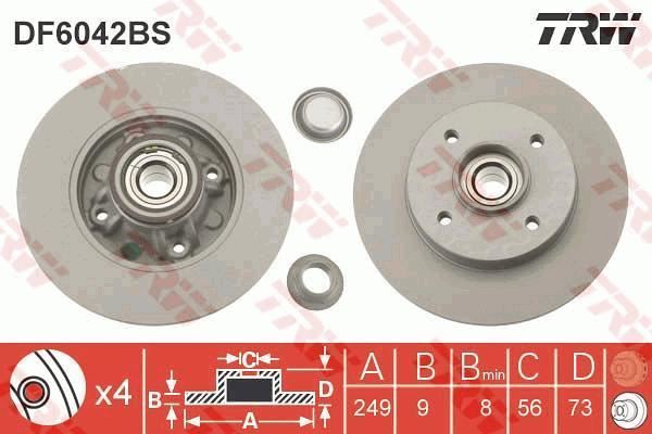 Trw Df6042Bs Arka Fren Aynası C4-308 07-Ds4  2011 Sonrası (249X9X4Dl) (Pory