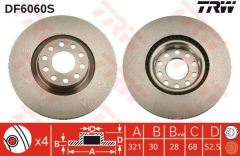 Trw Df6060S Fren Diski Ön Havalı A6 A6 Avant 1.8 T Quattro 2.4 T