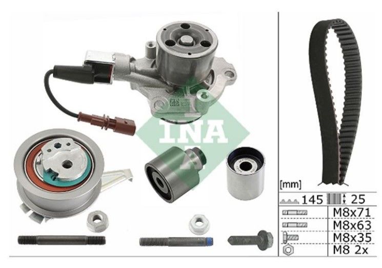 INA 530065030 Triger Seti Su Pompalı Devirdaimli A1 A3 A4 A5 A6 Q3 Q5 TT Arona Ateca Ibiza Leon Arteon Caddy CC Crafter Golf VII Jetta Passat Tiguan T7 1.6 2.0TDI CRKB CXEB DTSA DTSB DFFA DDAA DFCA DFHA DCXA DCZA CLHA DDYA DAVA DUUB