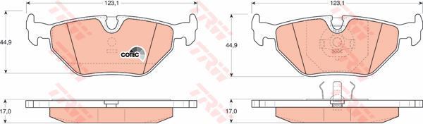 Trw Gdb917 Fren Balatası Arka Bmw 3 E30 E36 87-98 Bmw 5  E34 82-9