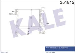 Kale 351815 Radyatör Xsara 1.4 1.6 97-98 Zx 1.1 1.4 1991 Sonrası 306 Al Pl