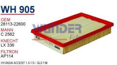 WUNDER WH905 HAVA FİLTRESİ - HYUNDAi ACCENT 1.3-1.5 i GLS Y.M