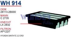WUNDER WH914 HAVA FİLTRESİ - HYUNDAi SANTA FE 2.2 CRDI