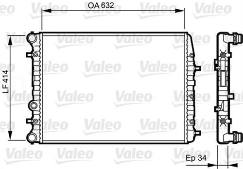 VALEO 732864 SU RADYATÖRÜ POLO IV 02- 1.4 16V 1.6 16V 1.4 TDI 1.9