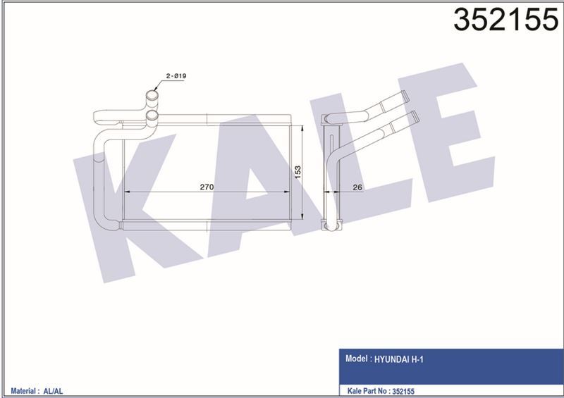 Kale 352155 Kalorifer H1 2.5 Crdı 2007 Sonrası Al Pl Brz