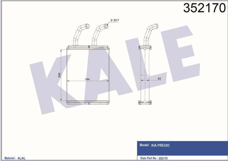 Kale 352170 Kalorifer Kıa Pregıo 2.5 Tcı 97=-04