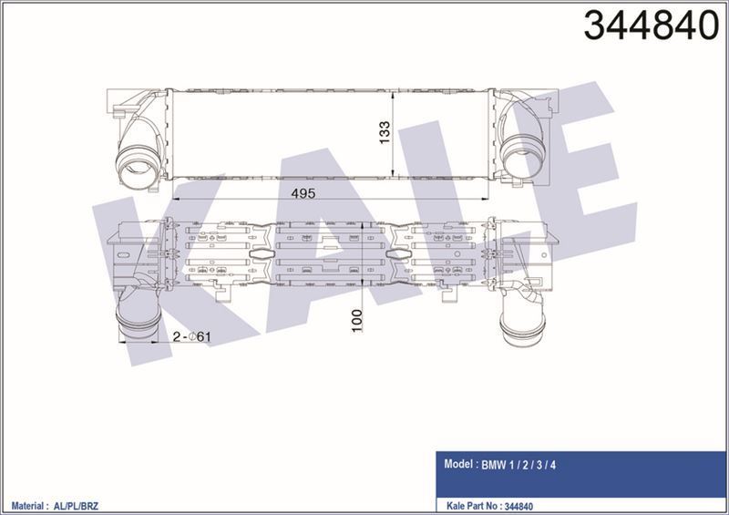 Kale 344840 Turbo Radyatörü Bmw 1 Bmw 2 Bmw 3 Bmw 4