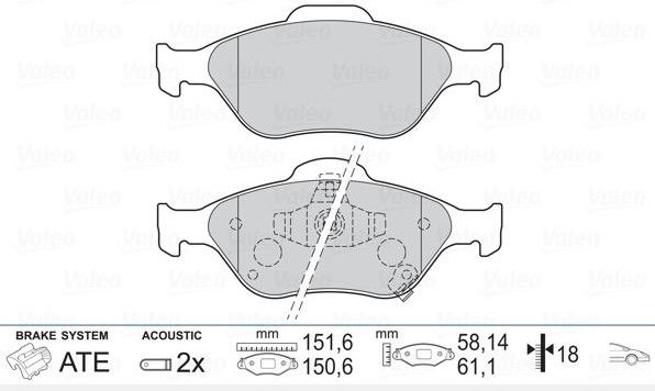 VALEO 670026 ÖN BALATA YARIS 1.0VVTİ 1.3VVTİ 1.4D4D (06=>09=>11=>