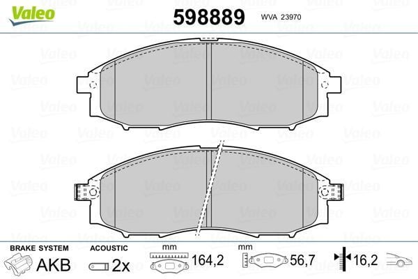 VALEO 598889 FREN BALATASI ÖN PATHFINDER 97-04 PICK-UP D23 SKYSTA