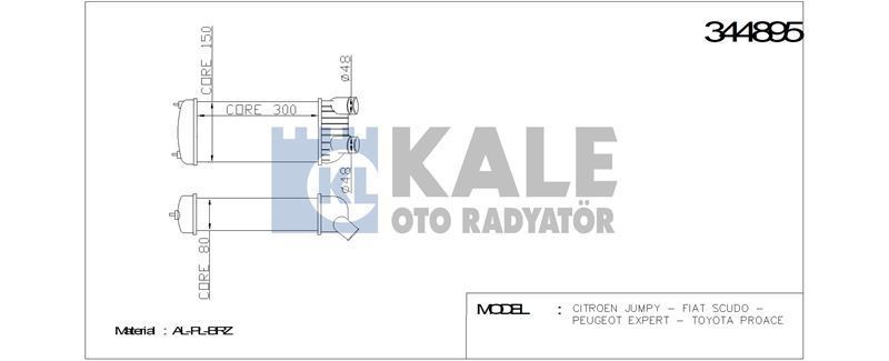 Kale 344895 Turbo Radyatörü Scudo 2007 Sonrası 1.6 Jtd / Expert Iı 2007 Sonrası 1.6