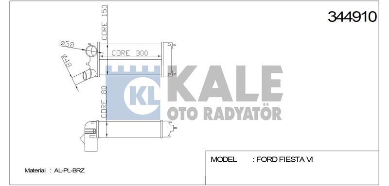 Kale 344910 Turbo Radyatörü Fıesta Vı 1.6 Tdcı 08-12