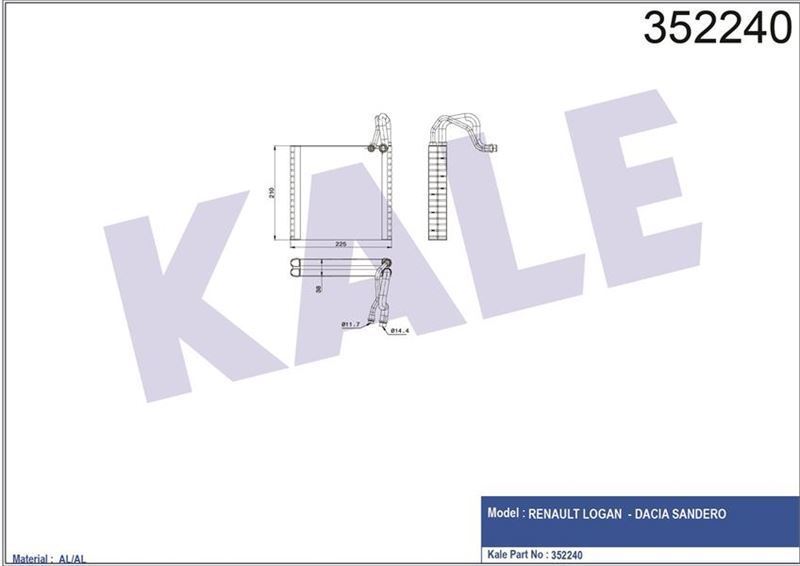 Kale 352240 Evaporatör Logan -Sandero