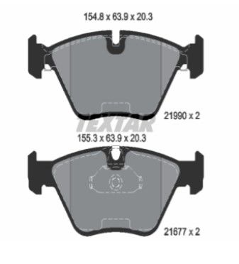 TEXTAR 2199003 FREN BALATASI ÖN 75 MG ZS / BMW 3  E46 BMW 5  E39 BMW Z4  E85 BMW X3  E83