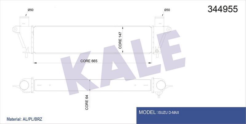 Kale 344955 Intercooler Radyatör Dmax  2012 Sonrası Euro5 898194004.0