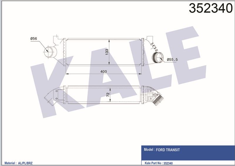 Kale 352340 Turbo Radyatörü Intercooler Ford Transıt 2.0D 00=-